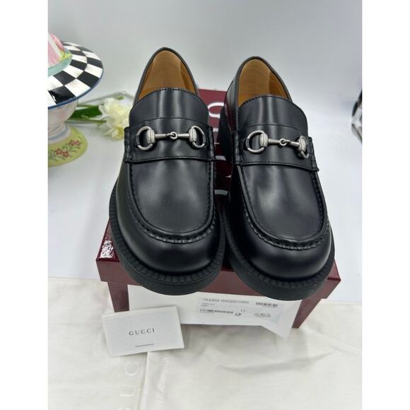Men\'s Gucci horse bit leather loafers size 11 fits 11.5 US made in Italy main image 9